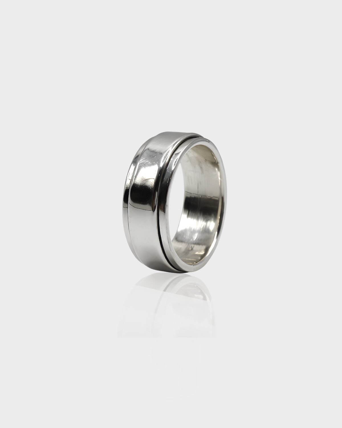 Sleek Contour Silver Band Ring