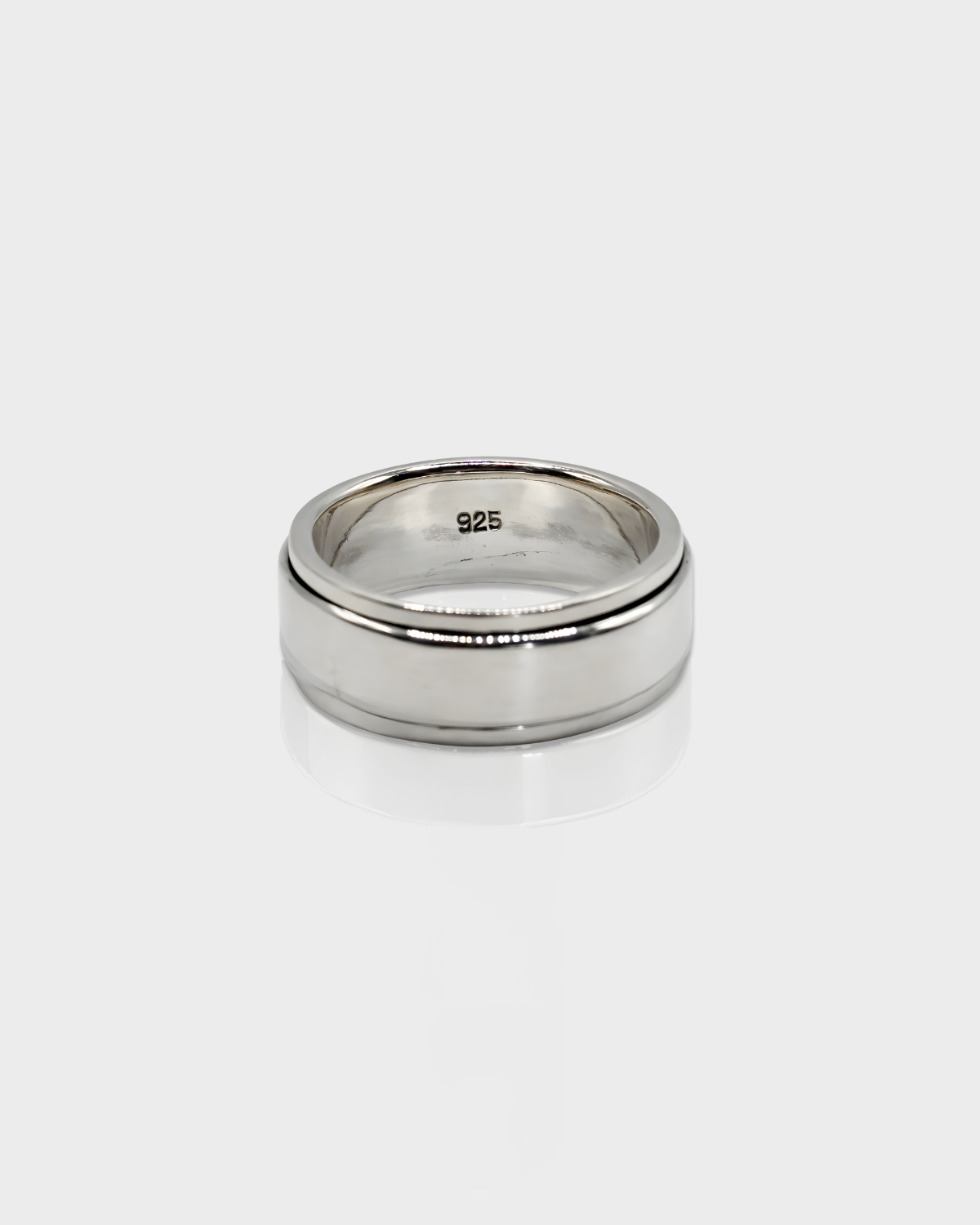 Sleek Contour Silver Band Ring
